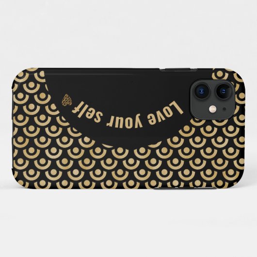 Muster Gold Kreis iPhone Case (Rückseite (Horizontal))