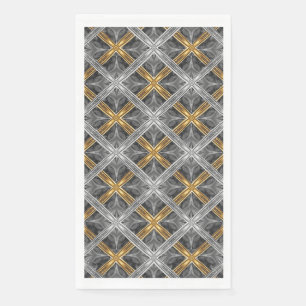 Muster Gold, Silber und Grau lackierte Diamanten Serviette