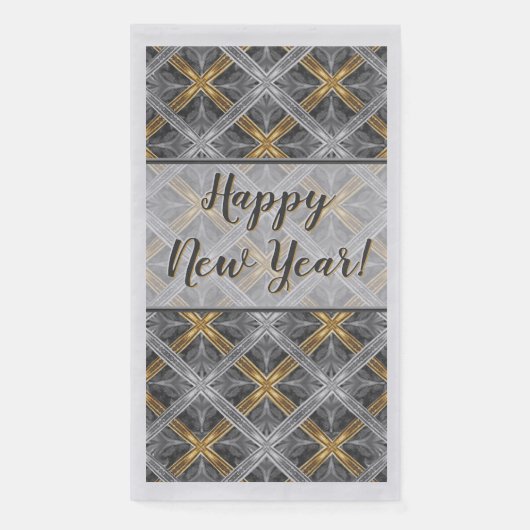 Muster Gold, Silber und Grau lackierte Diamanten Serviette (Vorderseite)