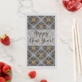 Muster Gold, Silber und Grau lackierte Diamanten Serviette (Beispiel)