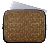 Muster Gold und Brauner Damast Laptopschutzhülle (Vorderseite)