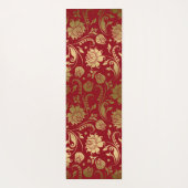Muster Gold und Dunkle rote Flora Damask Yogamatte (Rückseite)