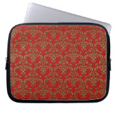 Muster Gold und Red Damask Laptopschutzhülle (Vorderseite)