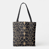 Muster Gold und Schwarze Linie Tasche (Rückseite)