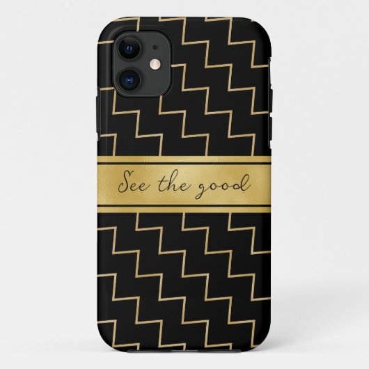 Muster Gold zigzag iPhone Case (Rückseite)