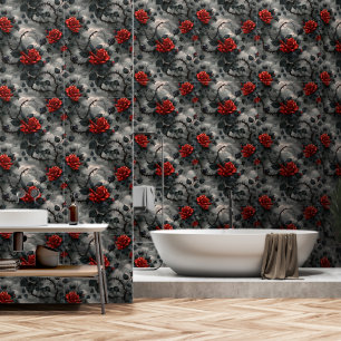 Muster gotischer Rote Rosen Tapete