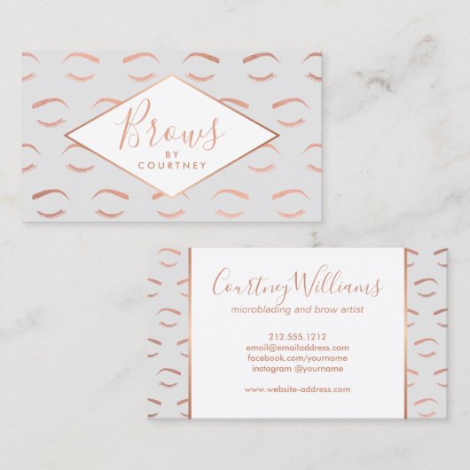 Muster Grau/Rose Gold Visitenkarte (Vorne/Hinten)