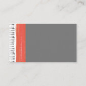 Muster grau weiß und orange moderne chic künstleri visitenkarte (Rückseite)