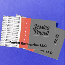 Muster grau weiß und orange moderne chic künstleri visitenkarte