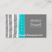 Muster grau-weiß und türkisfarben künstlerisches D Visitenkarte (Vorderseite)