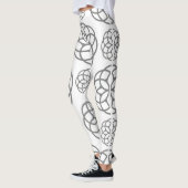 Muster Gray Geometric Circles Moderne, stilvolle Leggings (Links)