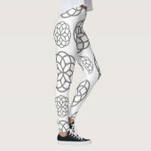 Muster Gray Geometric Circles Moderne, stilvolle Leggings (Rechts)