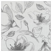 Muster Gray ID939 für gezeichnete Blumenmuster-Kon Stoff (Nahaufnahme)