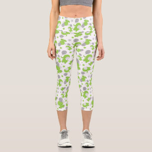 Muster grüner Elefanten, Niedliche Elefanten, Ster Capri Leggings