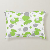 Muster grüner Elefanten, Niedliche Elefanten, Ster Dekokissen (Vorderseite)