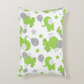 Muster grüner Elefanten, Niedliche Elefanten, Ster Dekokissen (Vorderseite(Vertikal))