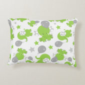 Muster grüner Elefanten, Niedliche Elefanten, Ster Dekokissen (Rückseite)