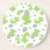 Muster grüner Elefanten, Niedliche Elefanten, Ster Getränkeuntersetzer (Vorne)