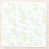 Muster grüner Elefanten, Niedliche Elefanten, Ster Glasuntersetzer (Rückseite)