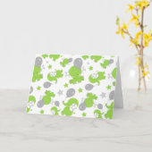 Muster grüner Elefanten, Niedliche Elefanten, Ster Karte (Gelbe Blume)