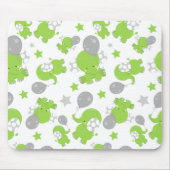 Muster grüner Elefanten, Niedliche Elefanten, Ster Mousepad (Vorne)