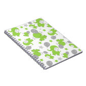 Muster grüner Elefanten, Niedliche Elefanten, Ster Notizblock (Rechte Seite)