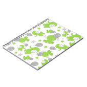 Muster grüner Elefanten, Niedliche Elefanten, Ster Notizblock (Linke Seite)