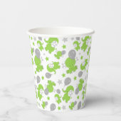 Muster grüner Elefanten, Niedliche Elefanten, Ster Pappbecher (Rückseite)