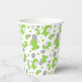 Muster grüner Elefanten, Niedliche Elefanten, Ster Pappbecher (Vorderseite)
