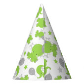 Muster grüner Elefanten, Niedliche Elefanten, Ster Partyhütchen (Rückseite)