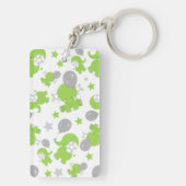 Muster grüner Elefanten, Niedliche Elefanten, Ster Schlüsselanhänger (Rückseite)
