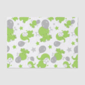 Muster grüner Elefanten, Niedliche Elefanten, Ster Seidenpapier (Vorderseite)