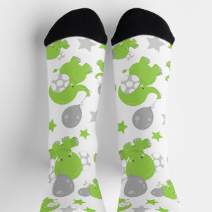 Muster grüner Elefanten, Niedliche Elefanten, Ster Socken