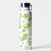 Muster grüner Elefanten, Niedliche Elefanten, Ster Trinkflasche (Rückseite)