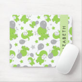 Muster grüner Elefanten, Sterne, Ihr Name Mousepad (Mit Mouse)