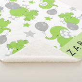 Muster grüner Elefanten, Sterne, Ihr Name Sherpadecke (3/4)