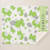 Muster grüner Elefanten, Sterne, Ihr Name Sherpadecke (Vorderseite (Horizontal))