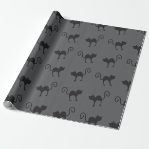 Muster Halloween der schwarzen Katzen Geschenkpapier