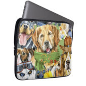 Muster Haustiere Hunde Leber Laptopschutzhülle (Vorne Rechts)