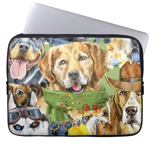 Muster Haustiere Hunde Leber Laptopschutzhülle (Vorderseite)