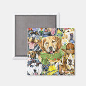 Muster Haustiere Hunde Leber Magnet (Vorderseite/Rückseite)