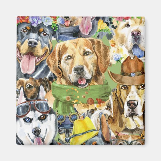 Muster Haustiere Hunde Leber Magnet (Vorne)