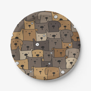 Muster Haustiere Niedliche Hunde Lover Pappteller