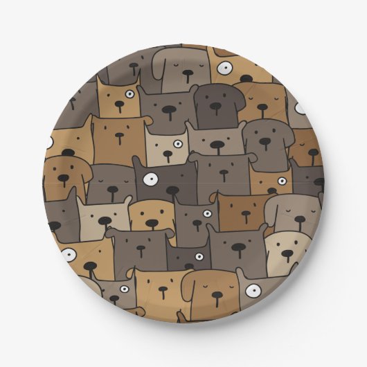 Muster Haustiere Niedliche Hunde Lover Pappteller (Vorderseite)