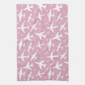 Muster hellrosa und weiße Luftfahrt Geschirrtuch (Vertikal)