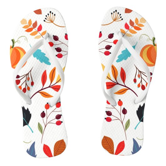 Muster Herbst Flip Flops Badesandalen (Fußbett)