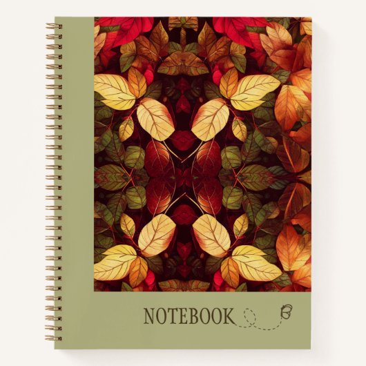Muster Herbst verlässt SpiralNotebook Notizblock (Vorderseite)