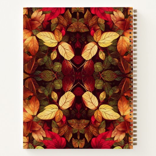 Muster Herbst verlässt SpiralNotebook Notizblock (Rückseite)
