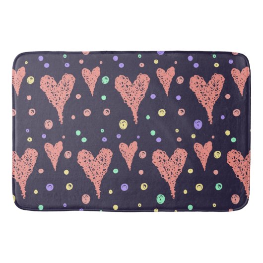 Muster Herz farbenfrohe Girly Moderne Niedlich Badematte (Vorderseite)