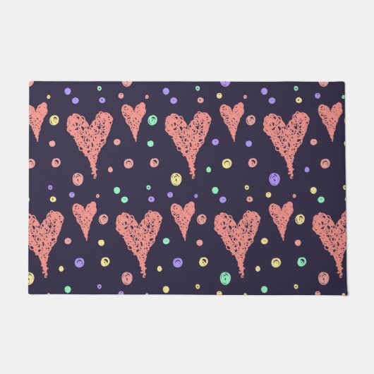 Muster Herz farbenfrohe Girly Moderne Niedlich Fußmatte (Vorderseite)